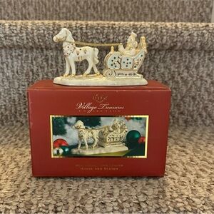 Lenox Mistletoe Park Series Horse and Sleigh - Brand New, In Box Retired